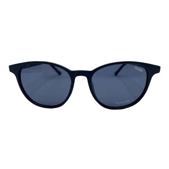 QUAY BLUEPRINT ROUNDED SQUARE SUNGLASSES MATTE BLACK/SMOKE POLARIZED 40569 NEW - Picture 5 of 6